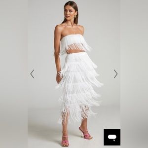 White Fringe Set